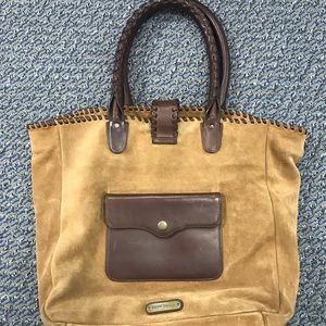Ralph Lauren suede and leather tote